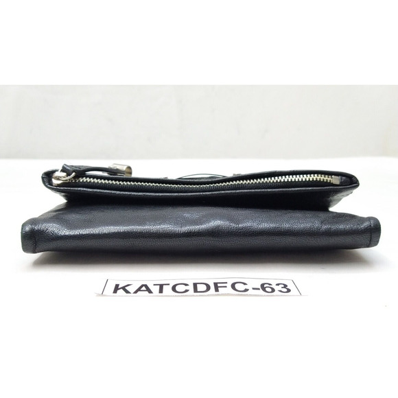 Kenneth Cole Black Leather Zipper Pocket Credit Card ID Window Trifold Wallet - Picture 6 of 13
